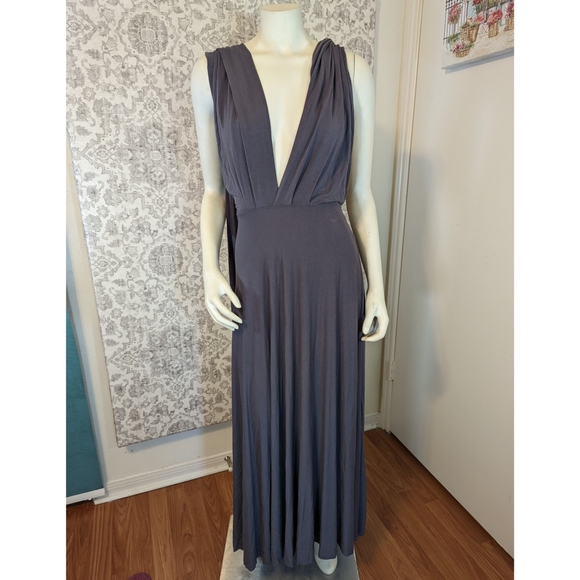 Lulus Multiway Tricks of the Trade Dark Grey Convertible Maxi Dress XS - Picture 12 of 14